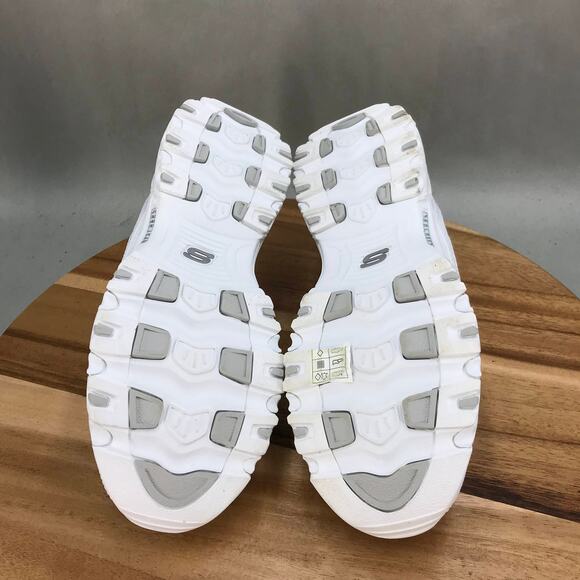 Skechers D'Lites Slip On Mule Sneakers Women 8.5 Wide White Leather Low Top - Picture 7 of 8